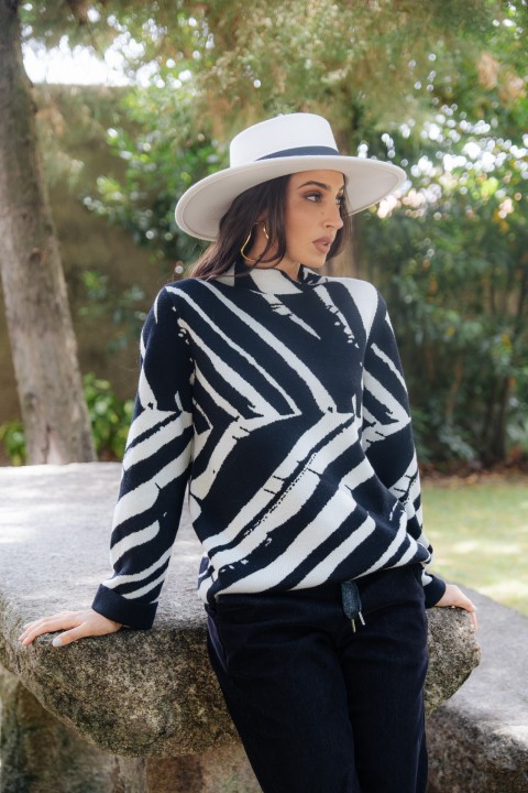 Camisola oversize com padr�o zebra