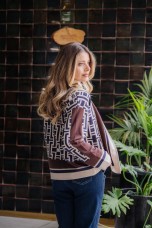 Geometric flared short jacket
