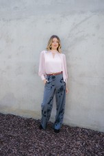 Calças pantalonas estampado floral