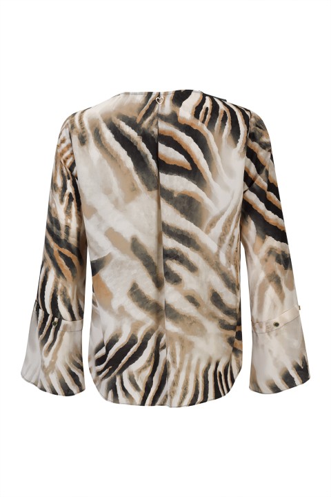 Asymmetrical printed tunic
