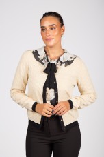 Knitted cardigan with heart-shaped buttons