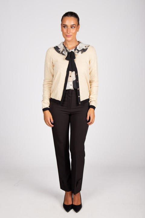 Knitted cardigan with heart-shaped buttons