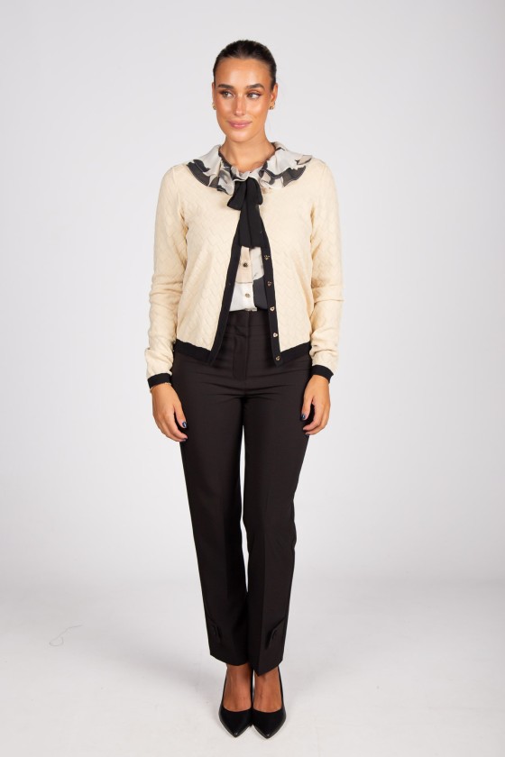 Knitted cardigan with heart-shaped buttons