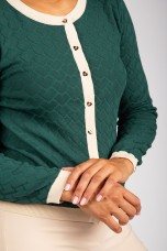 Knitted cardigan with heart-shaped buttons