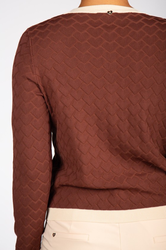 Knitted cardigan with heart-shaped buttons