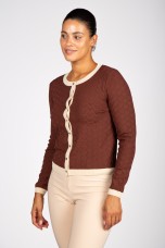 Knitted cardigan with heart-shaped buttons