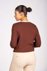 Knitted cardigan with heart-shaped buttons