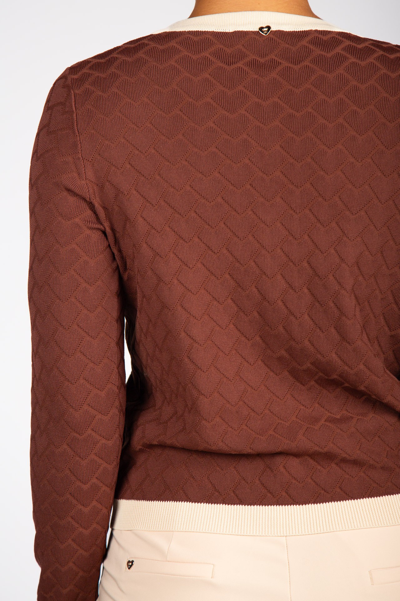 Knitted cardigan with heart-shaped buttons