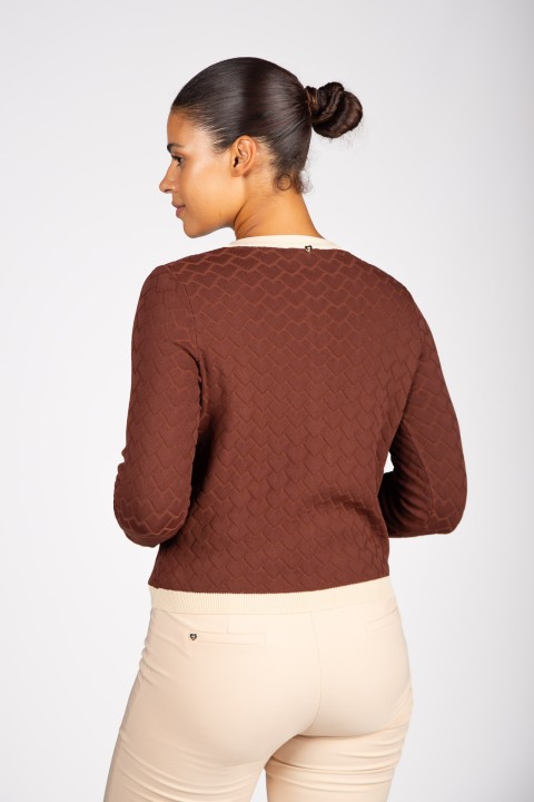 Knitted cardigan with heart-shaped buttons