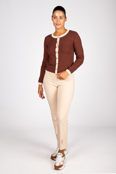 Knitted cardigan with heart-shaped buttons