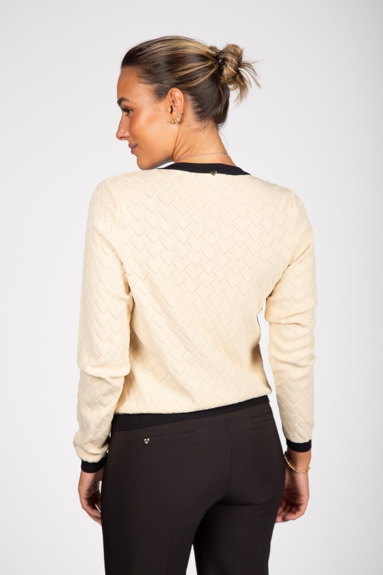 Knitted cardigan with heart-shaped buttons
