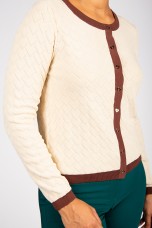 Knitted cardigan with heart-shaped buttons