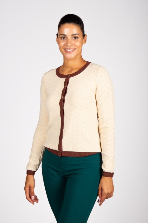 Knitted cardigan with heart-shaped buttons