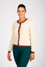 Knitted cardigan with heart-shaped buttons