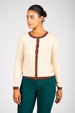 Knitted cardigan with heart-shaped buttons