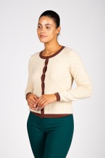 Knitted cardigan with heart-shaped buttons