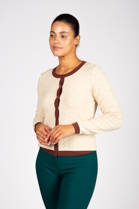 Knitted cardigan with heart-shaped buttons