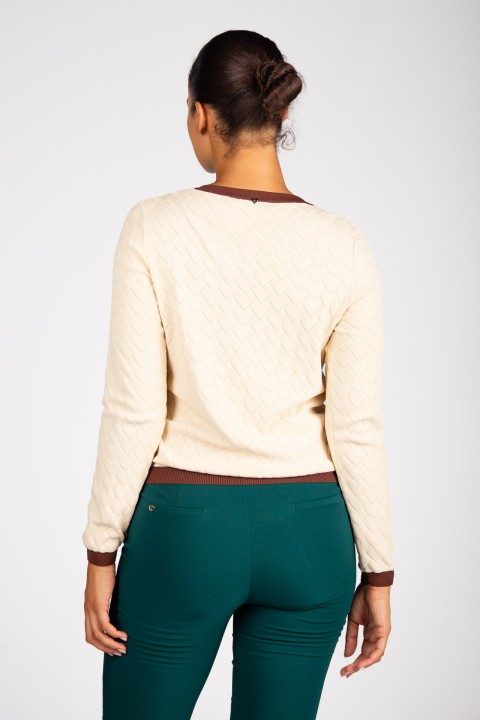 Knitted cardigan with heart-shaped buttons