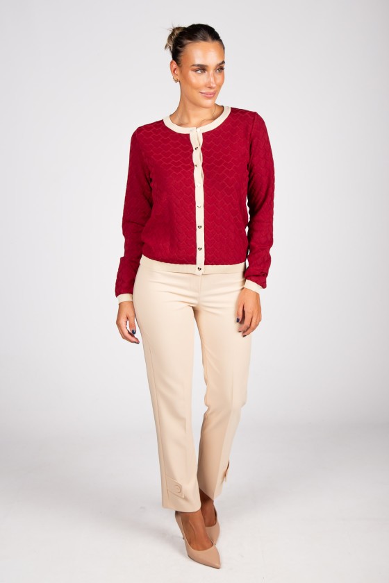 Knitted cardigan with heart-shaped buttons
