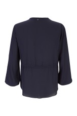 Blouse with adjustable waist belt