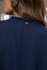 Blouse with adjustable waist belt