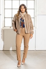Ribbed faux fur jacket