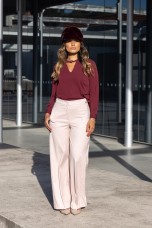 Tunic with snap-button neckline