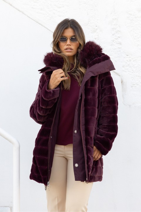 Reversible waterproof fur parka