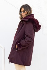 Reversible waterproof fur parka