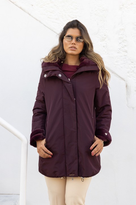 Reversible waterproof fur parka