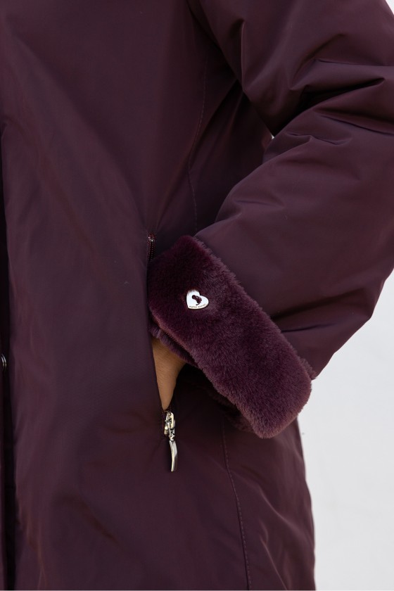 Reversible waterproof fur parka