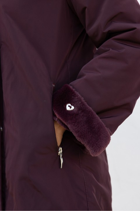 Reversible waterproof fur parka