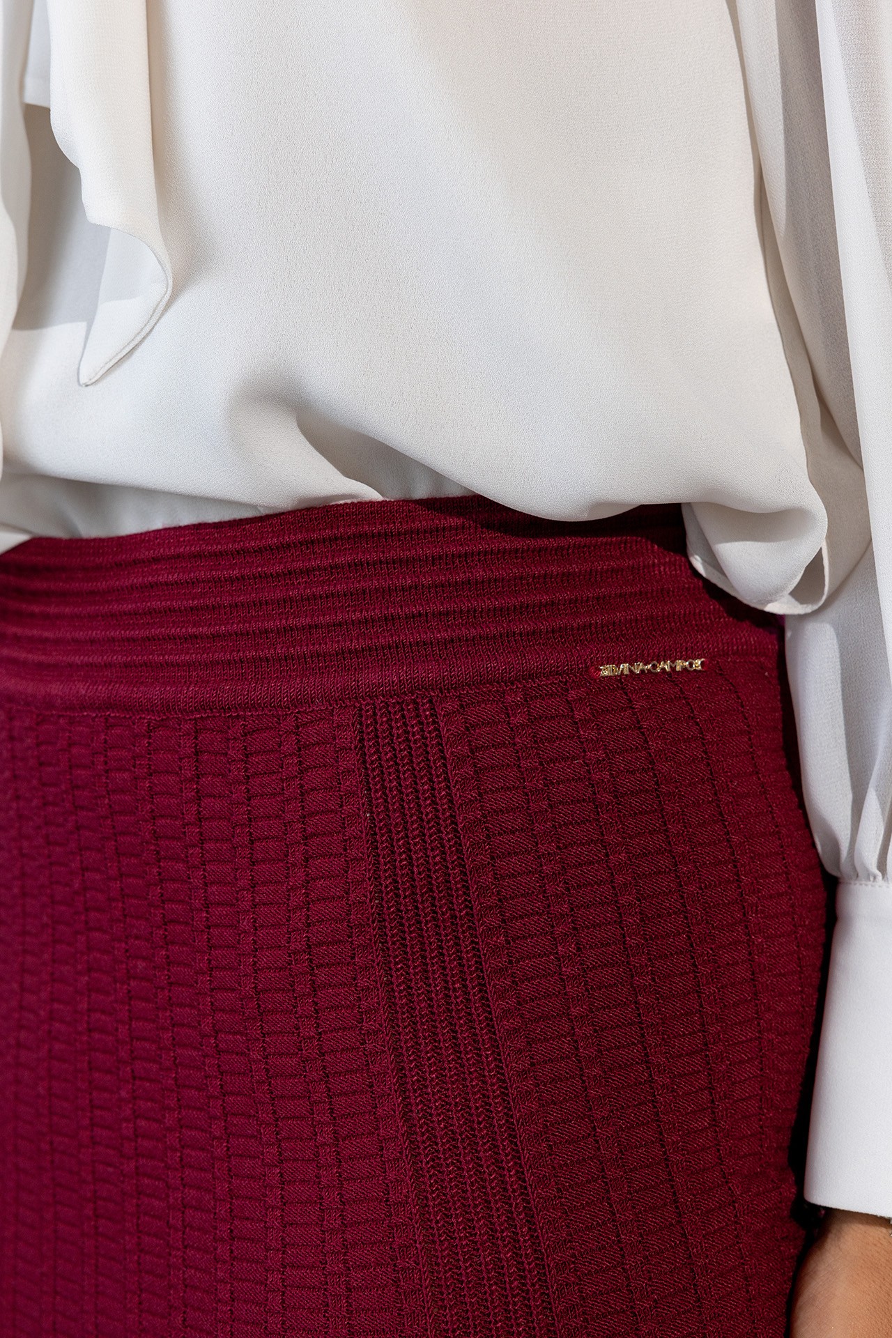 Long ribbed knit skirt