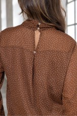 Polka dot tunic with twisted collar