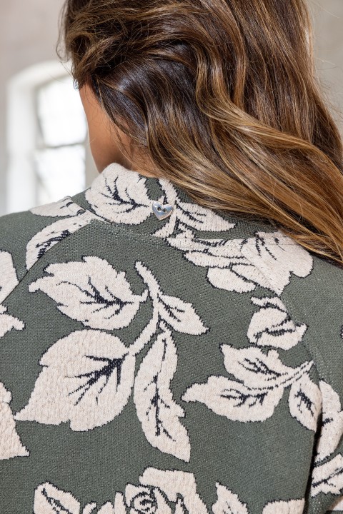 Jacquard Rose Knit Jacket