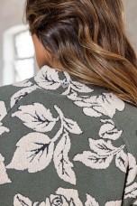Jacquard Rose Knit Jacket
