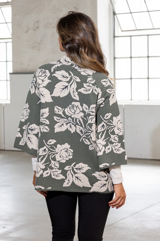 Jacquard Rose Knit Jacket