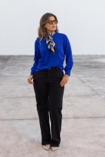 Tunic with snap-button neckline