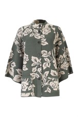 Casaco de malha jacquard com rosas