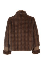 Ribbed faux fur jacket