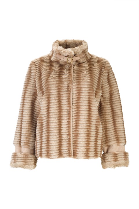 Ribbed faux fur jacket Ribbed faux fur jacket