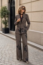 pantalon large à imprimé floral