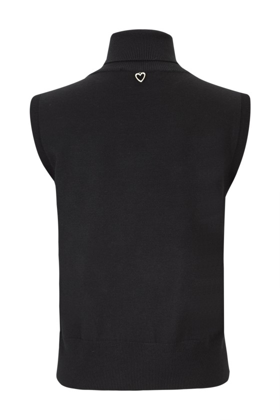Jersey de punto de cuello alto sin mangas