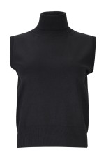 Jersey de punto de cuello alto sin mangas