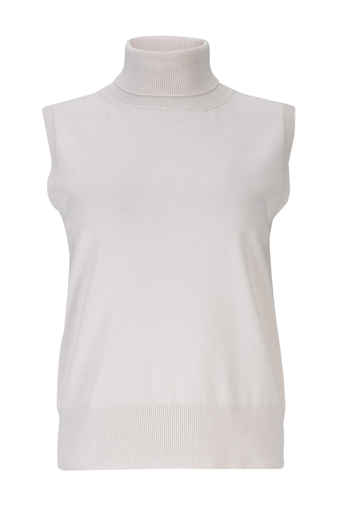 Jersey de punto de cuello alto sin mangas