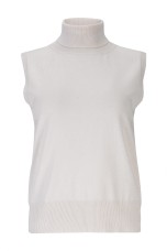 Sleeveless high-neck knit top