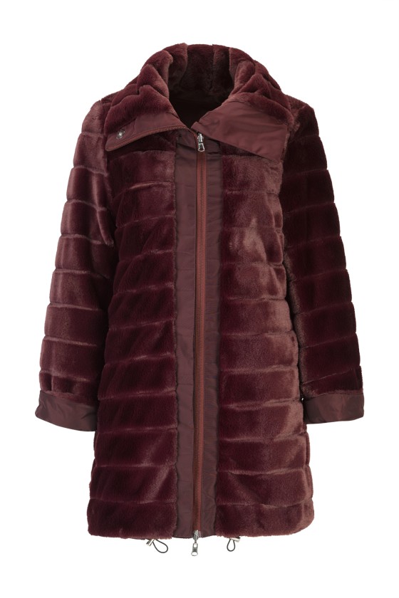Reversible waterproof fur parka