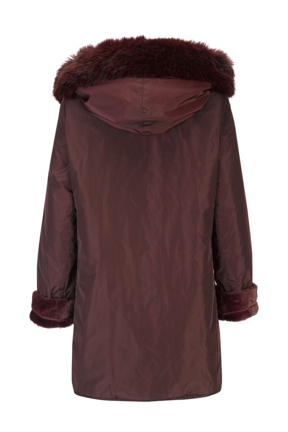 Reversible waterproof fur parka