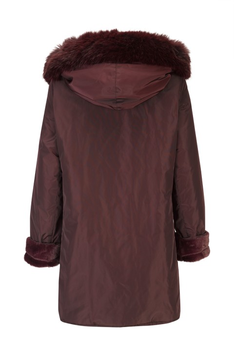 Reversible waterproof fur parka