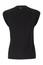 Jacquard knit vest with metal buttons